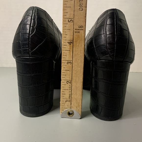 Black Liz Claiborne Haslett Memory Foam Pointed Toe Block Heel Pump 7 Workwear - Picture 8 of 12